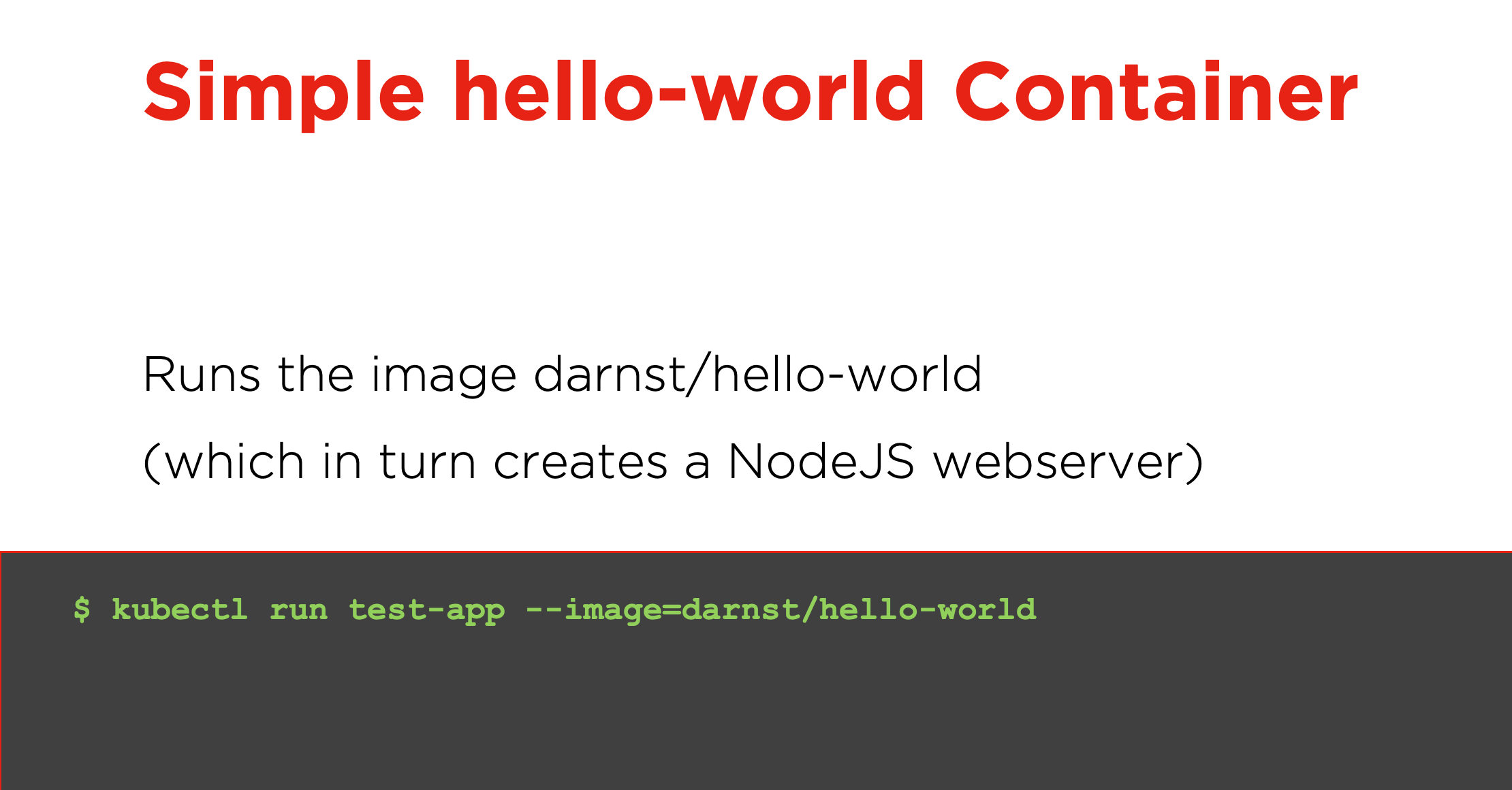 simple `hello-world` conatiner